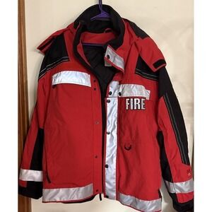Mountain Uniform Firefighter Red Jacket Big Coat Size XLarge